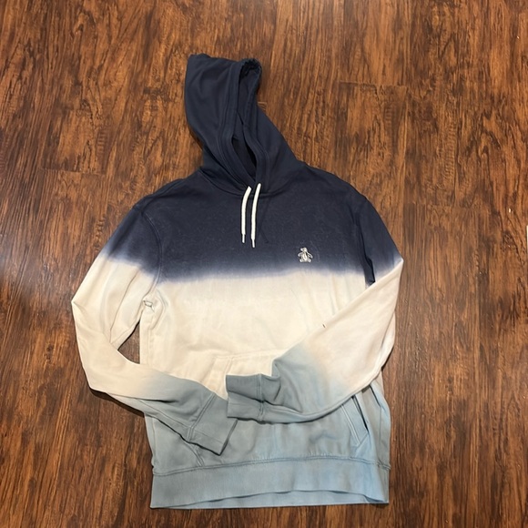 Penguin faded blue and white hoodie, does have a few discolorations as pictured - Picture 1 of 7